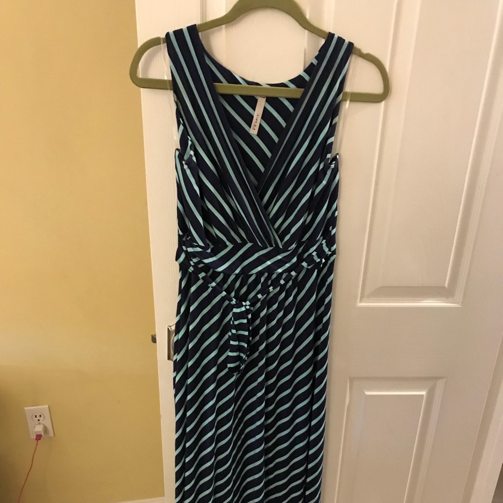 Blue/Aqua Striped Maxi